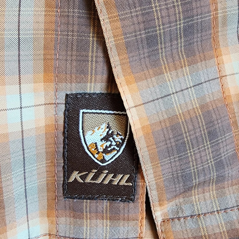 Kuhl Konquer Shirt Lightweight UPF 30 Sun Protection Casual Pearl Snap size Med